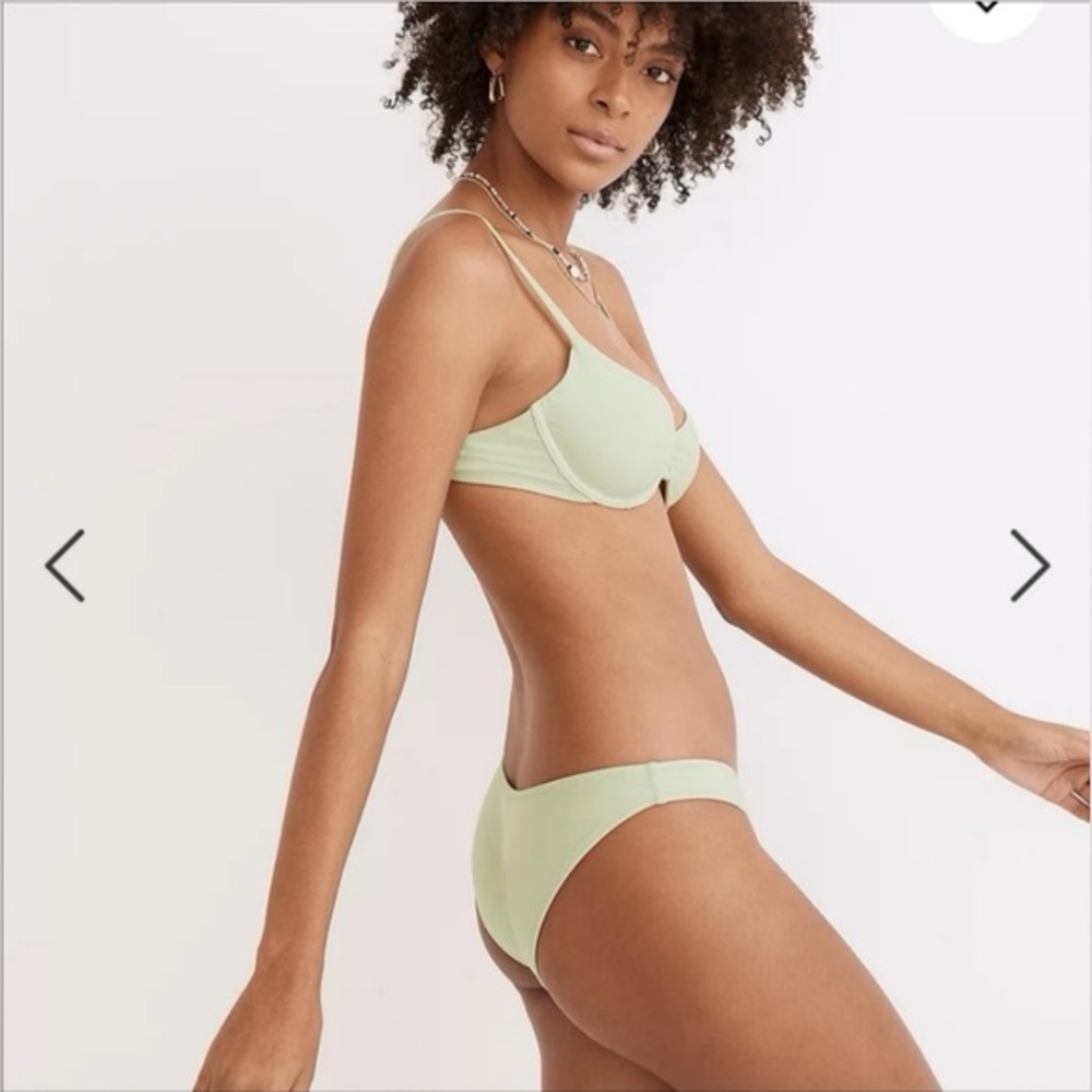 Madewell Second Wave Underwire Bikini Set Sage Green Size M Top / S Bottom NWT